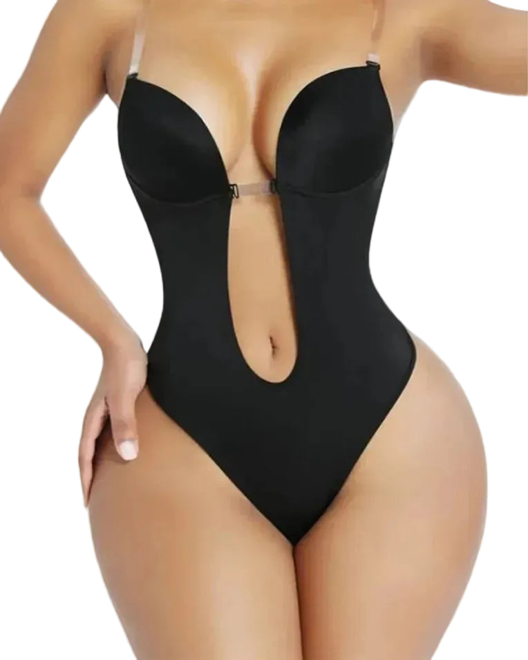 Backless U-Plunge Thong Bodysuit